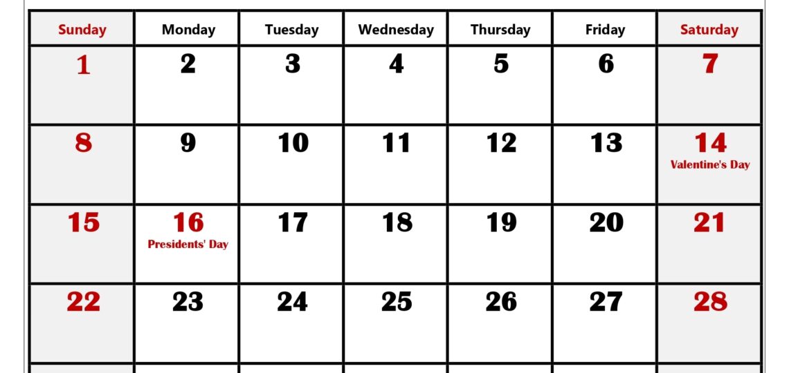 February 2026 Calendar Printable PDF With Holidays Templates