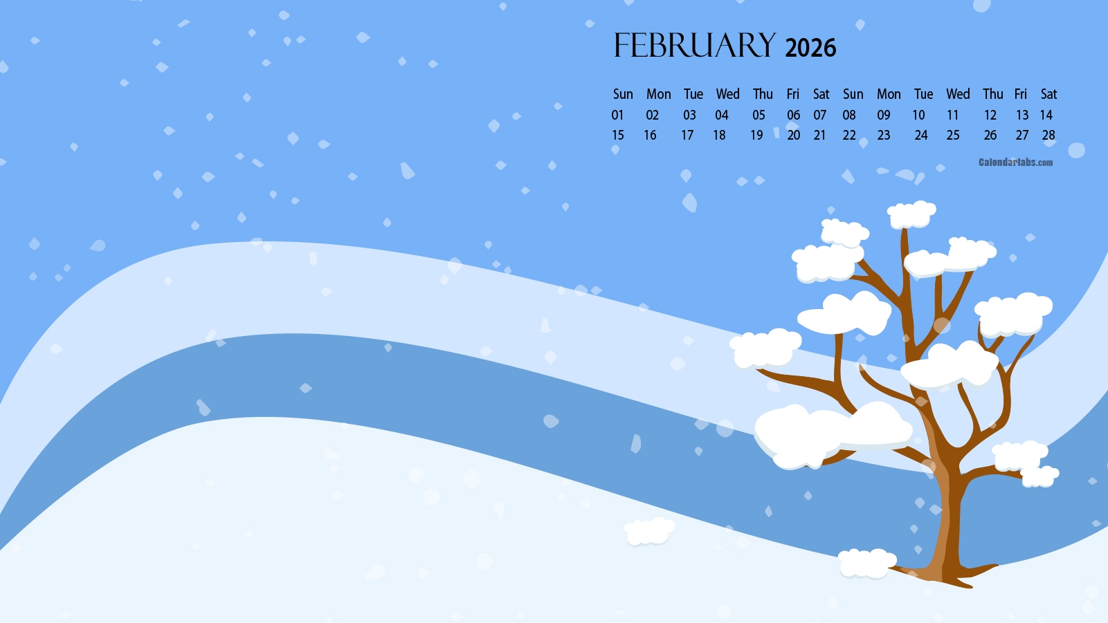 February 2026 Desktop Wallpaper Calendar CalendarLabs