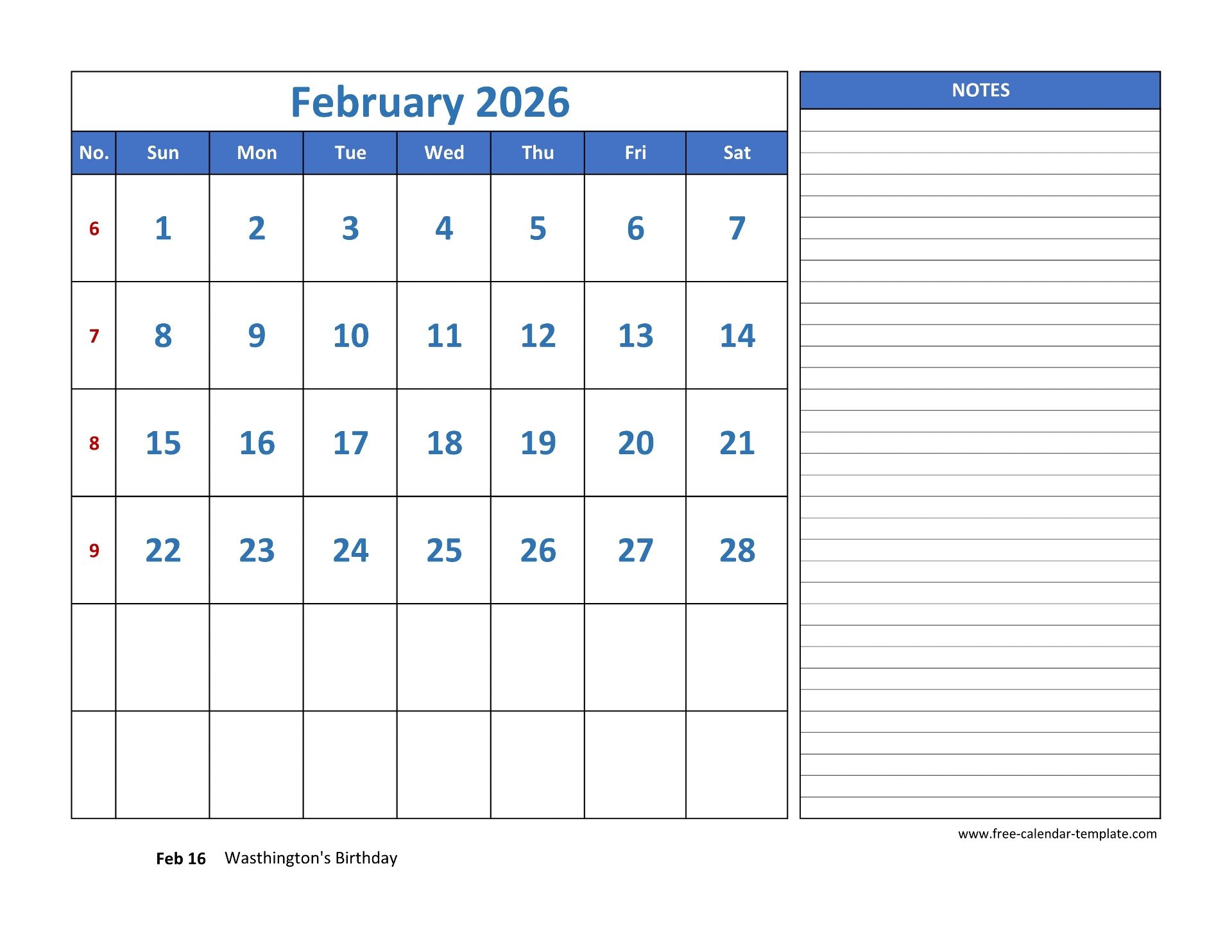 2026 February Calendar Excel 2026 February Calendar Excel