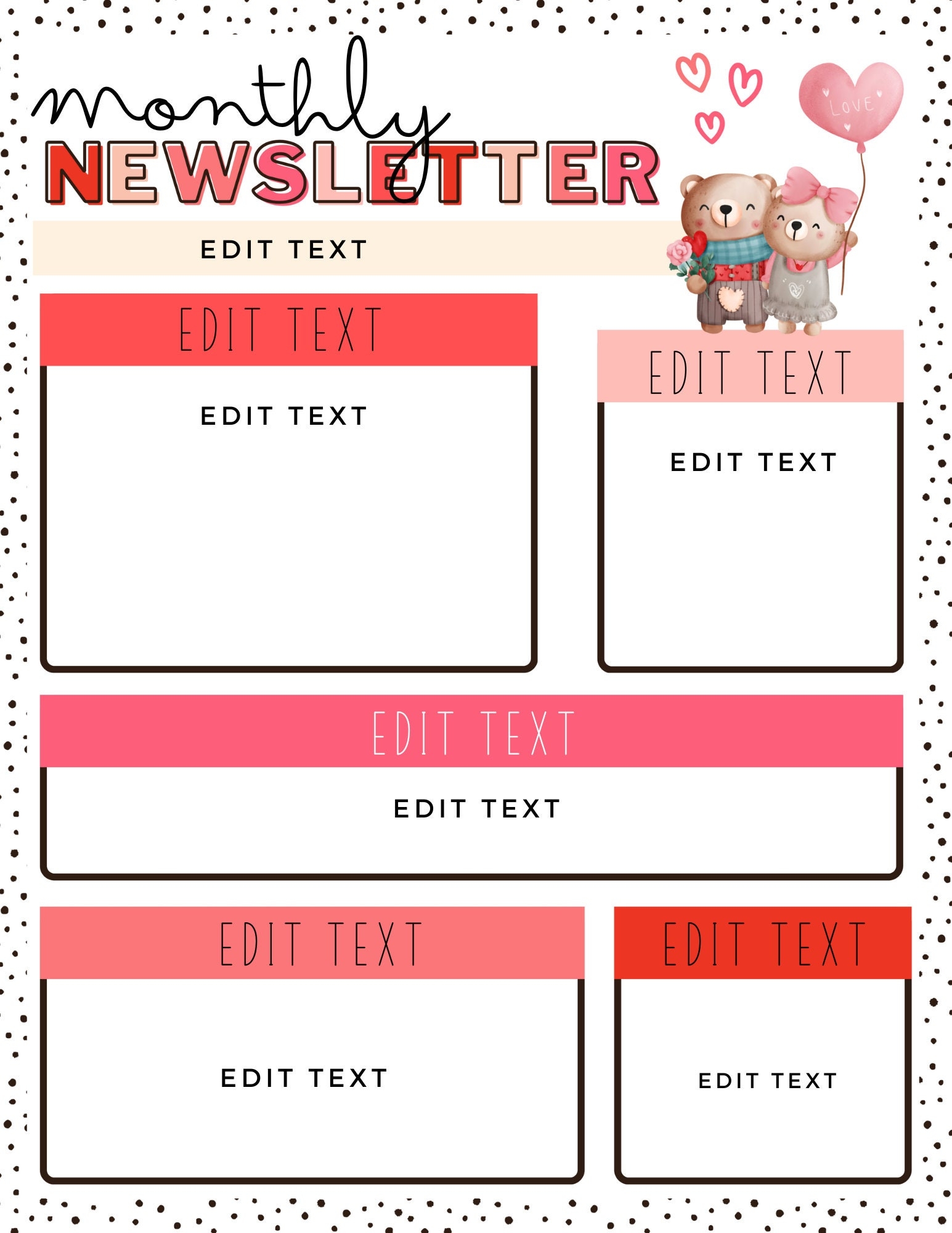 February valentine s Day Newsletter Template editable Etsy