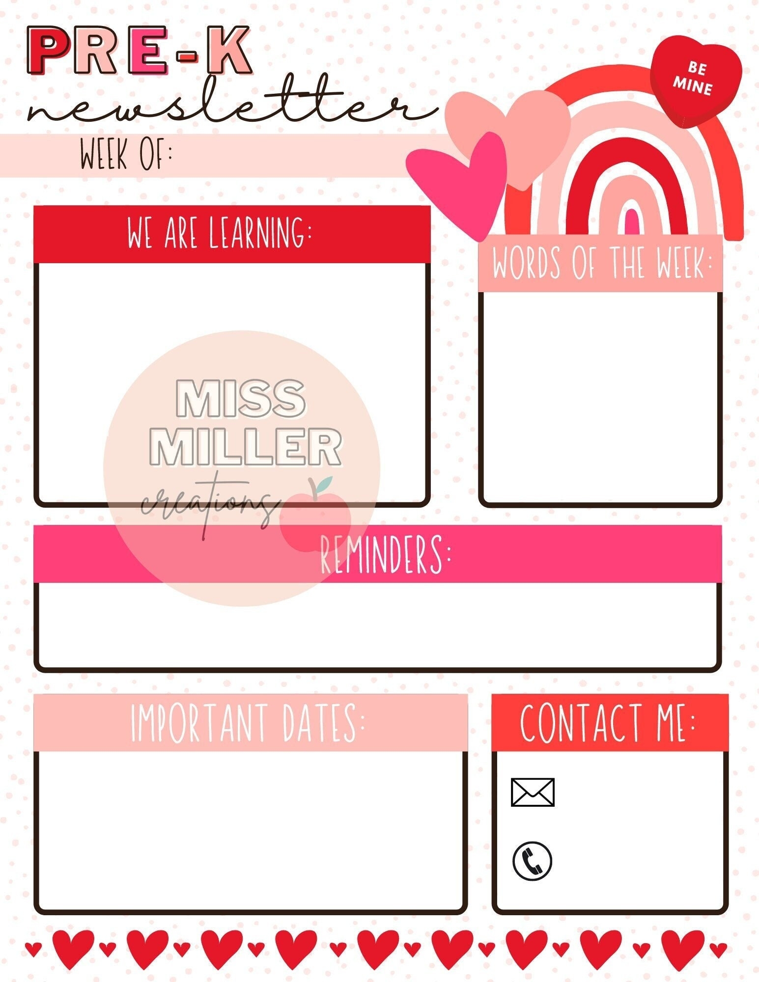 Free Printable February Newsletter Templates