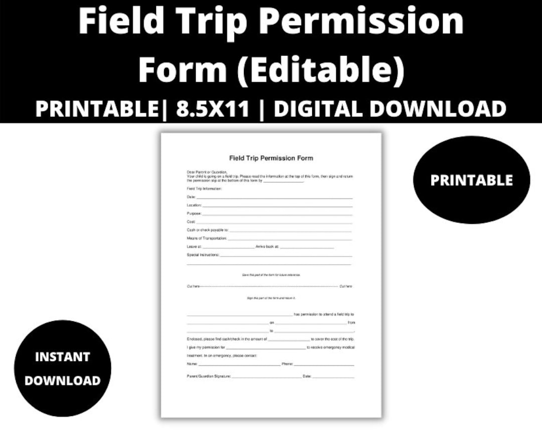 Free Printable Field Trip Permission Slip