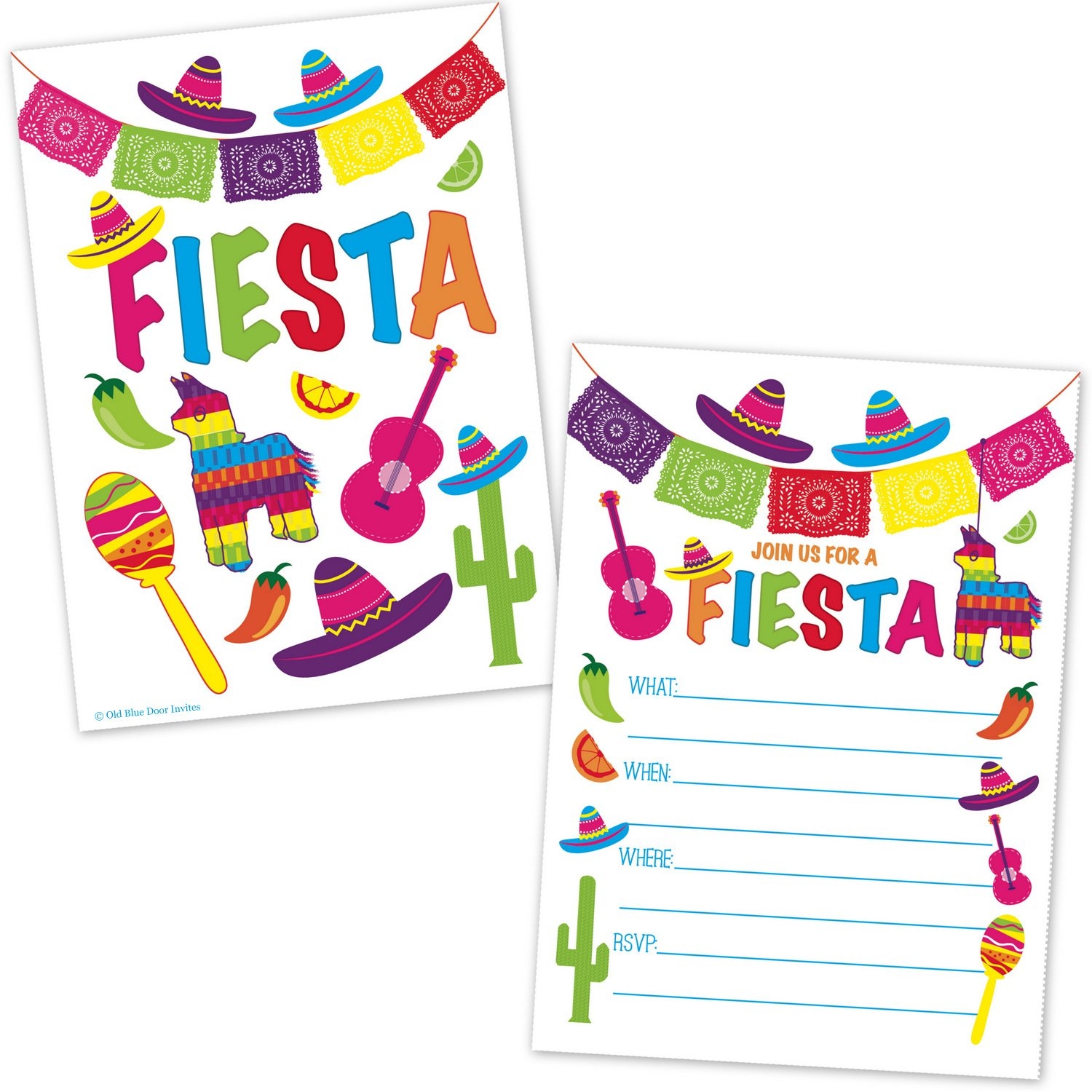 Free Printable Blank Mexican Fiesta Invitations