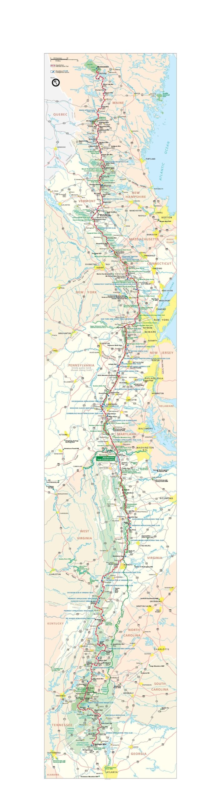 Appalachian Trail Printable Map Appalachian Trail Printable Map