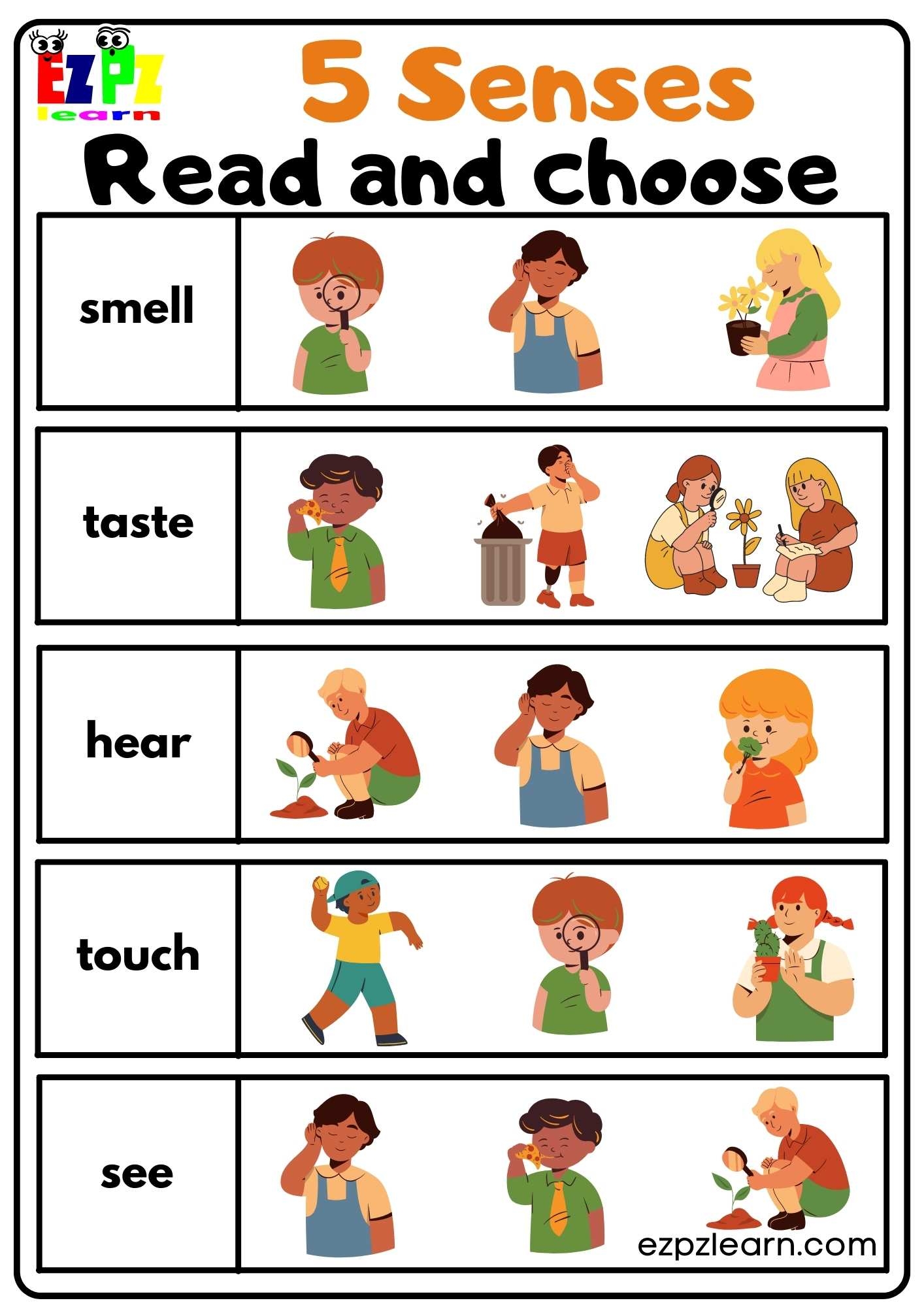 5 Senses Free Printables Pdf