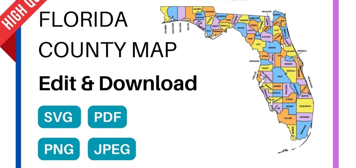 Florida County Map Editable U0026 Printable State County Maps