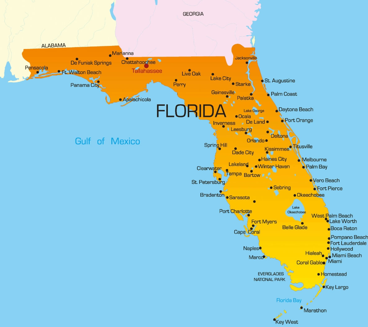 Florida US Map Guide Of The World Florida US Map Guide Of The World