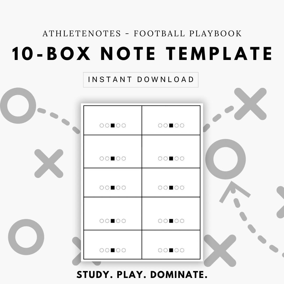 Football Playbook 10 box Notes Football Notebook Field Diagrams  Football Playbook 10 box Notes Football Notebook Field Diagrams