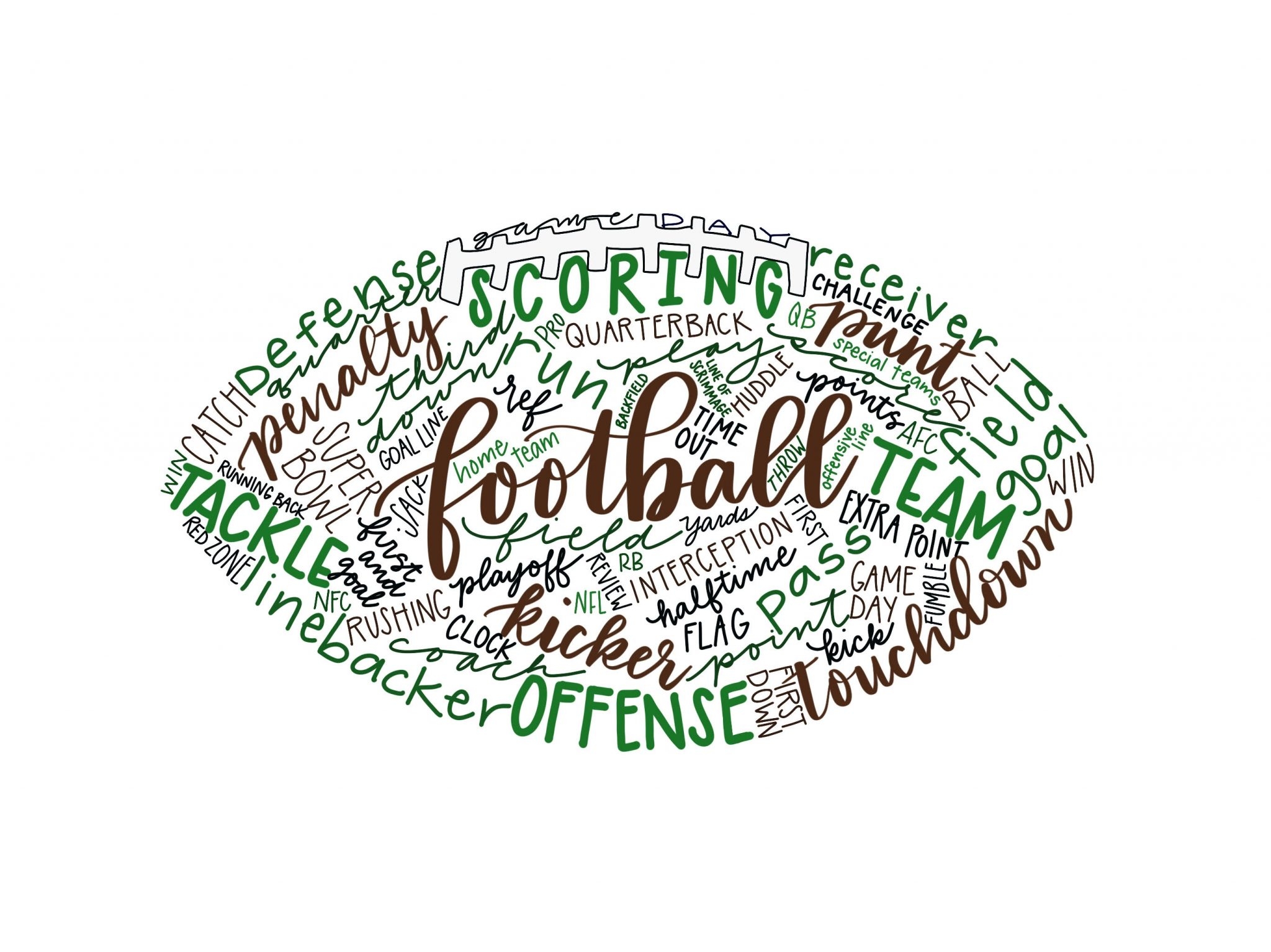 Football Printable Free Hand Lettered Download Amy Latta Creations