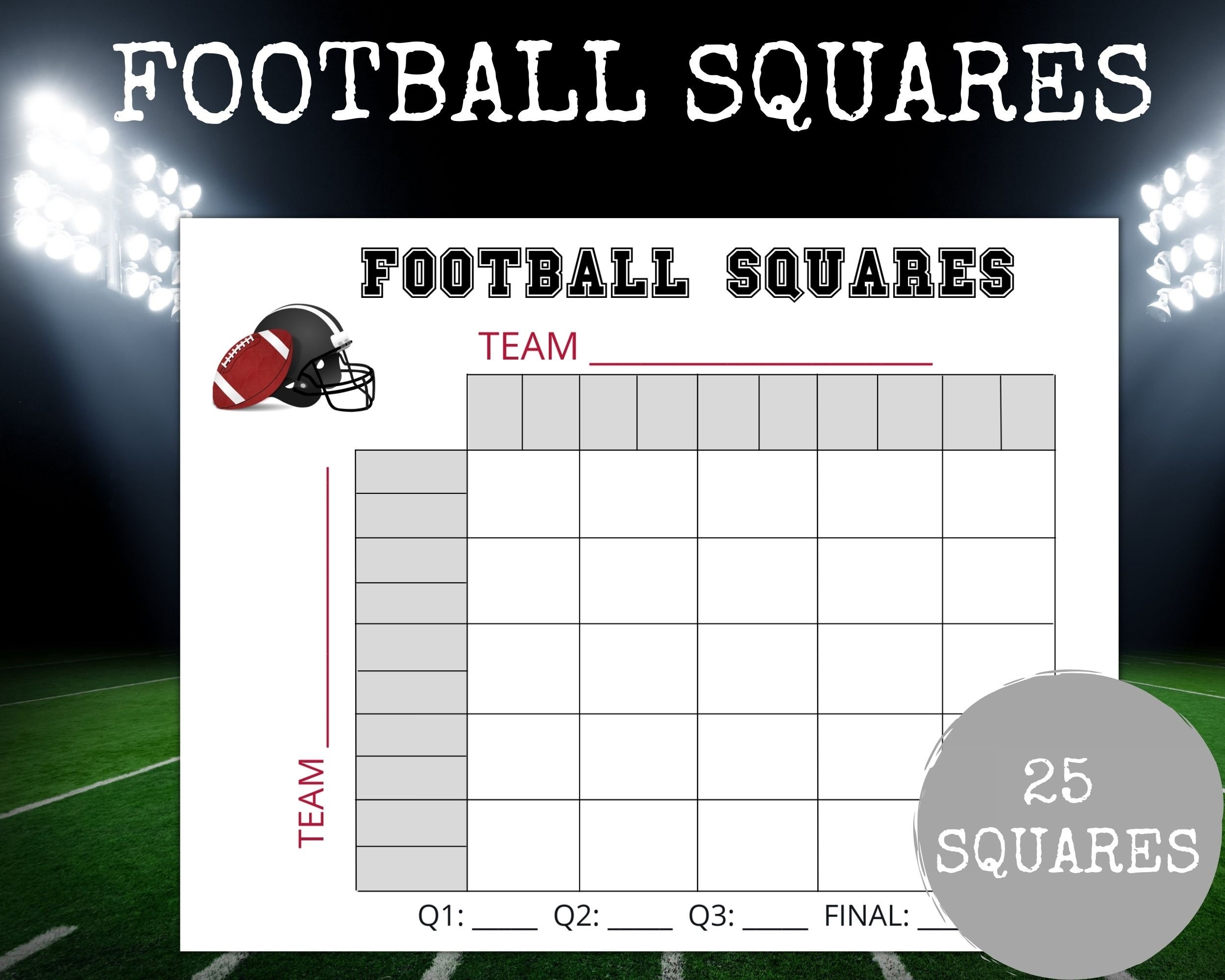 Free Printable 25 Square Grid