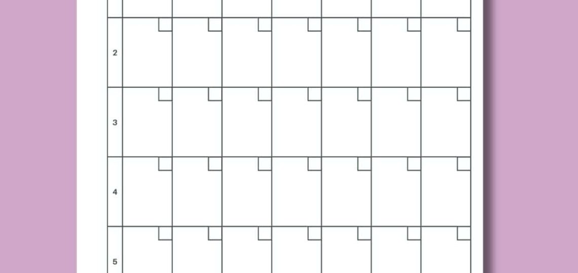 Free 6 Week Calendar Printable