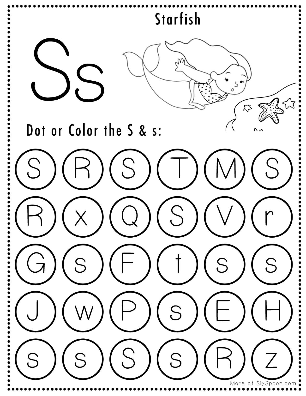 Free Alphabet Do A Dot Printables Worksheets Letter S Mermaid Free Alphabet Do A Dot Printables Worksheets Letter S Mermaid