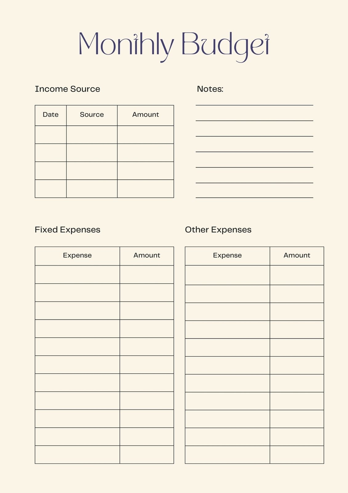 Free Printable Editable Budget Templates Free Printable Editable Budget Templates