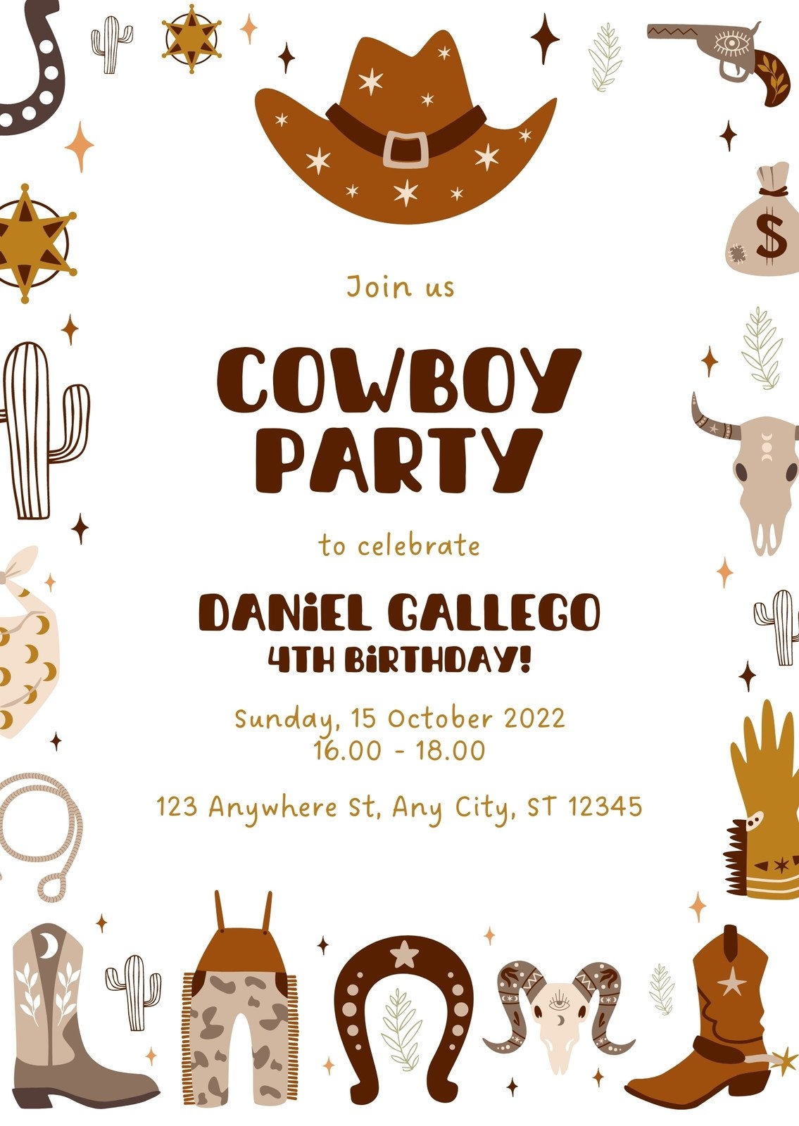 Free And Customizable Cowboy Templates