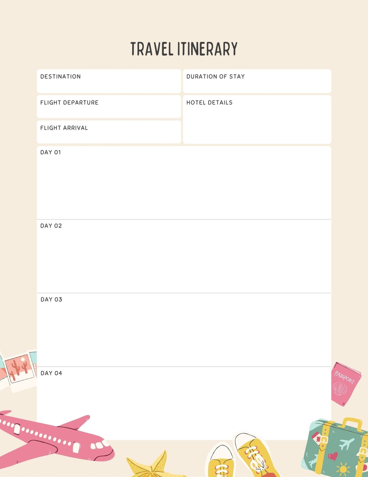 Free And Customizable Itinerary Planner Templates Canva