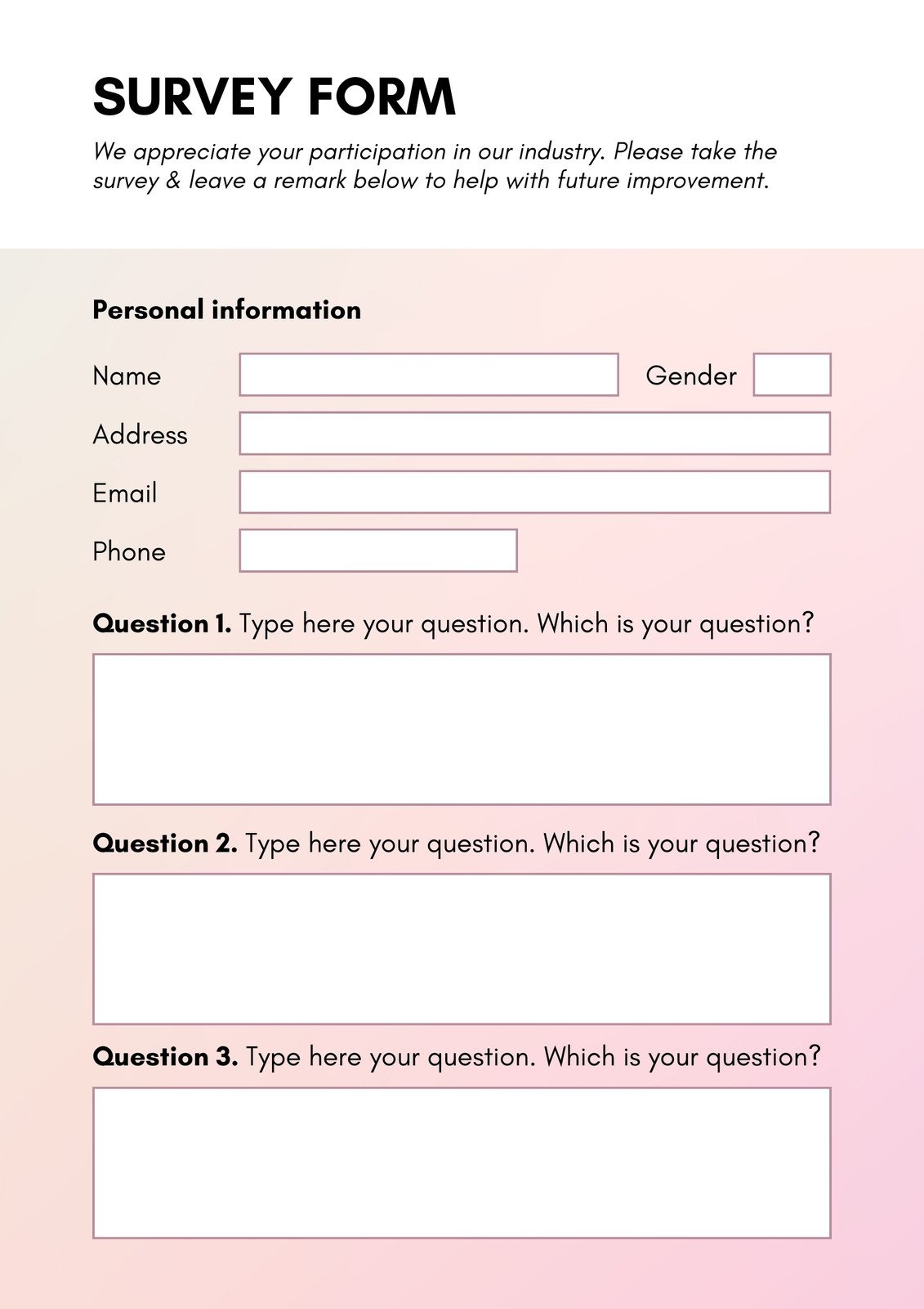 Free And Customizable Survey Templates
