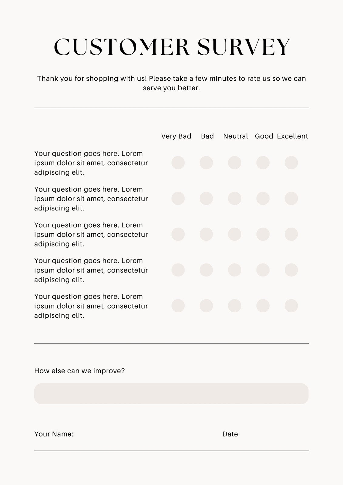 Free And Customizable Survey Templates