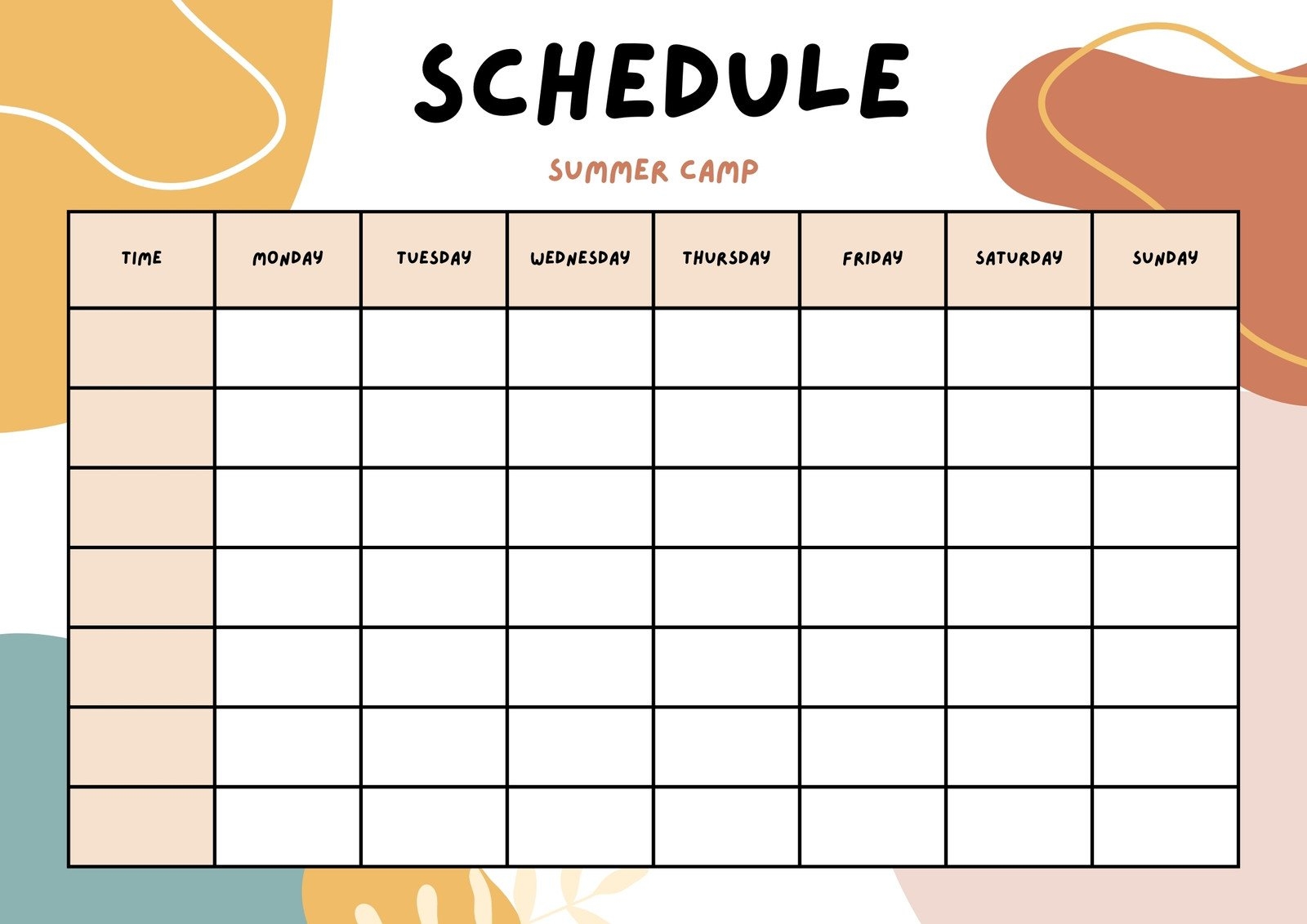 Free And Customizable Timetable Templates Free And Customizable Timetable Templates