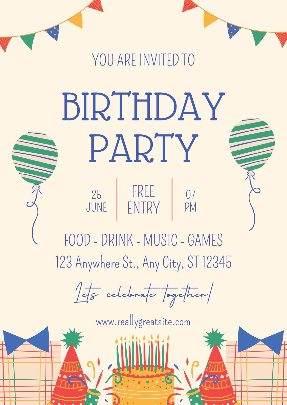 Free And Printable Birthday Invitation Templates Canva Free And Printable Birthday Invitation Templates Canva