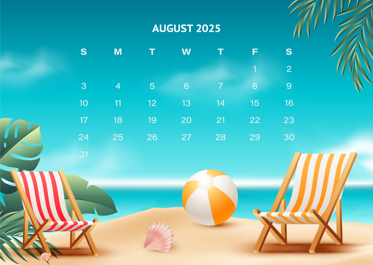 Free August 2025 Calendar Template To Edit Online