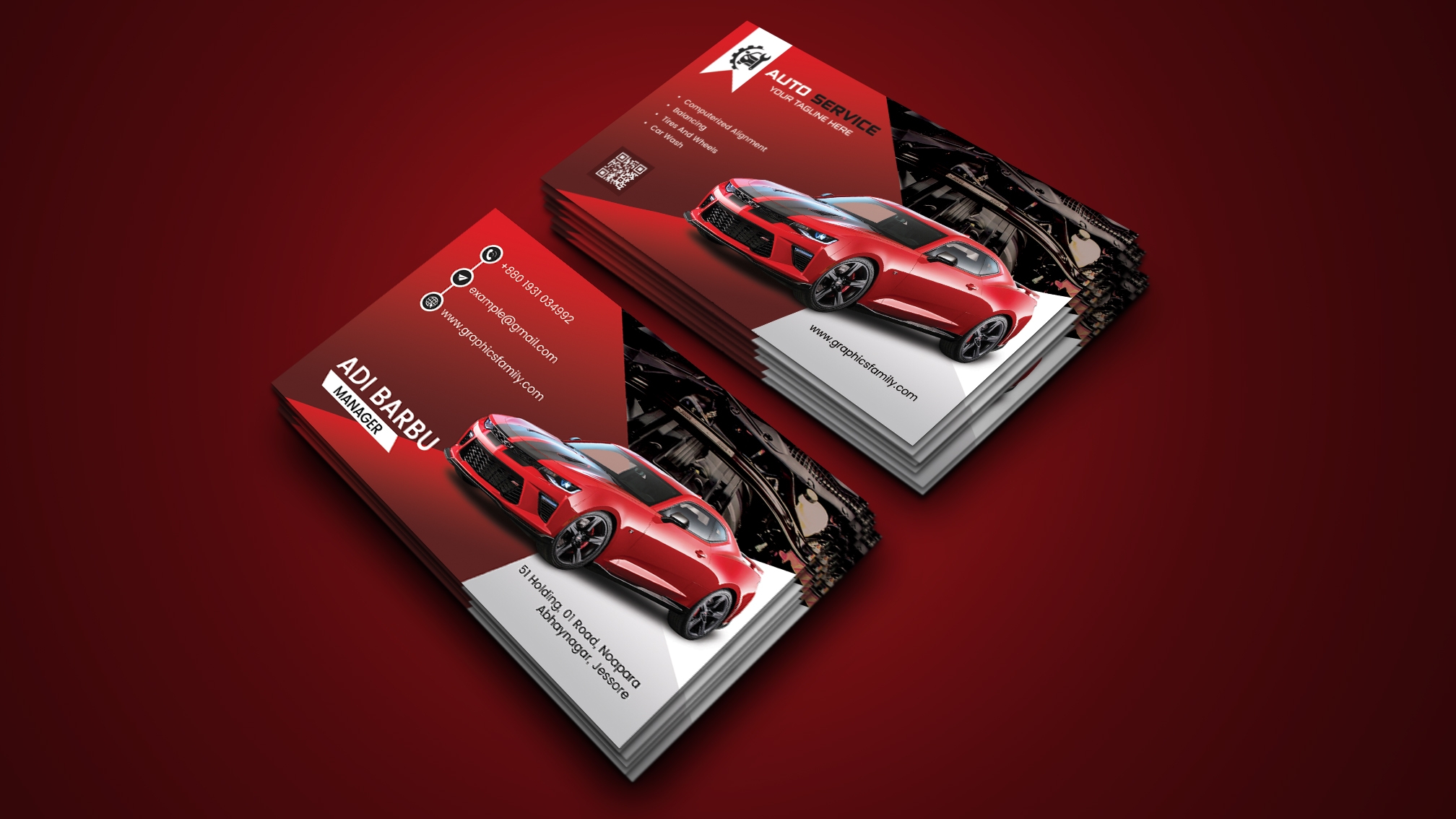 Free Auto Service Business Card Design Template GraphicsFamily Free Auto Service Business Card Design Template GraphicsFamily