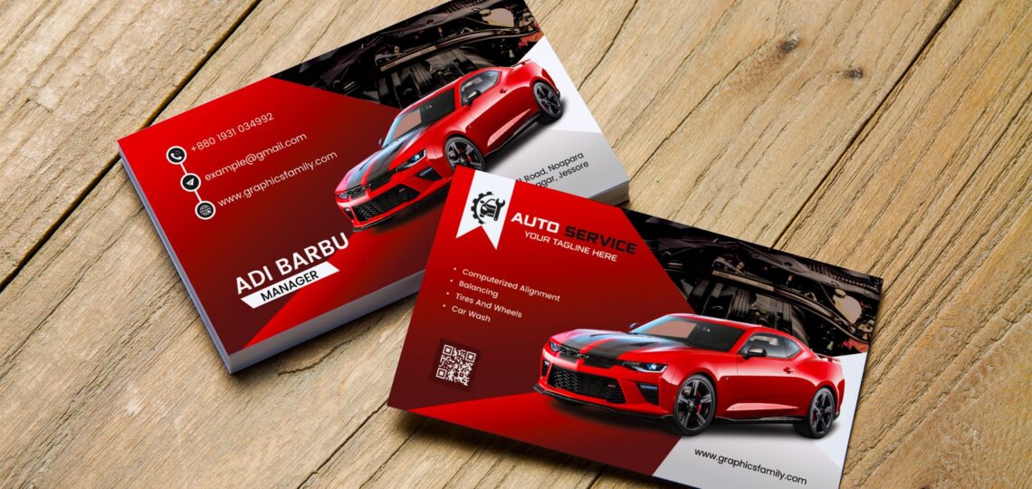 Free Auto Service Business Card Design Template GraphicsFamily