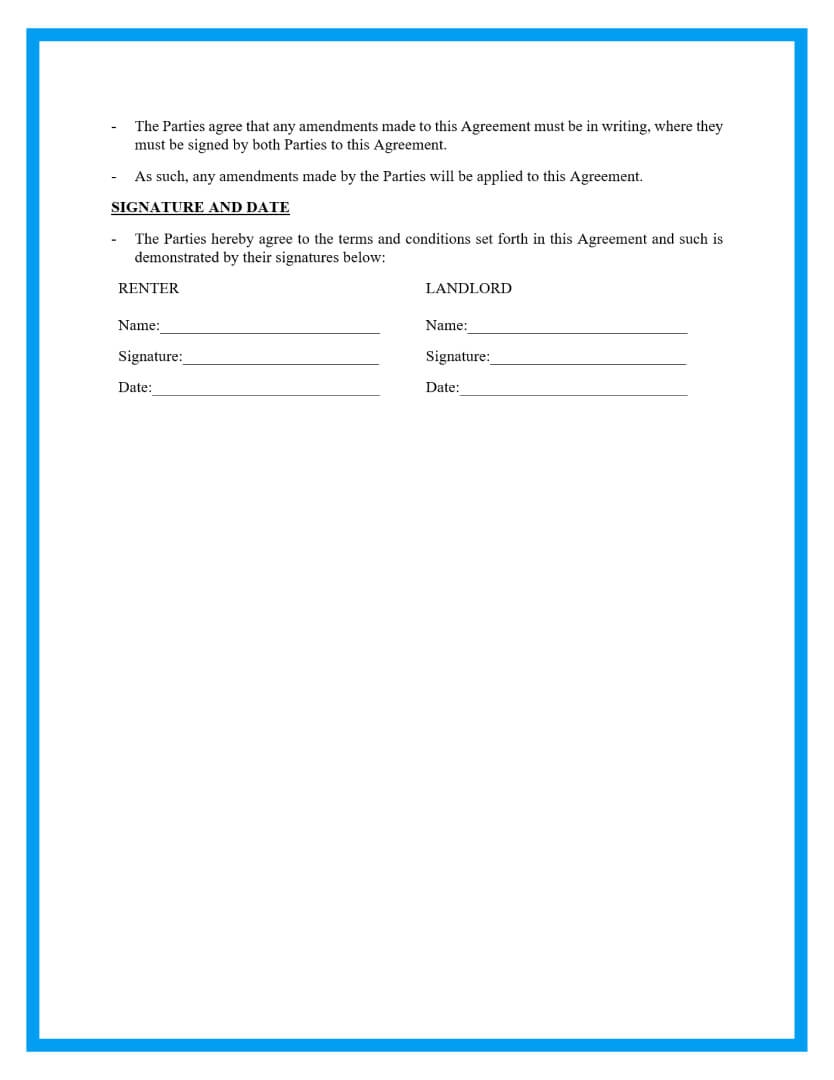 Free Blank Printable Rental Agreement Forms Free Blank Printable Rental Agreement Forms