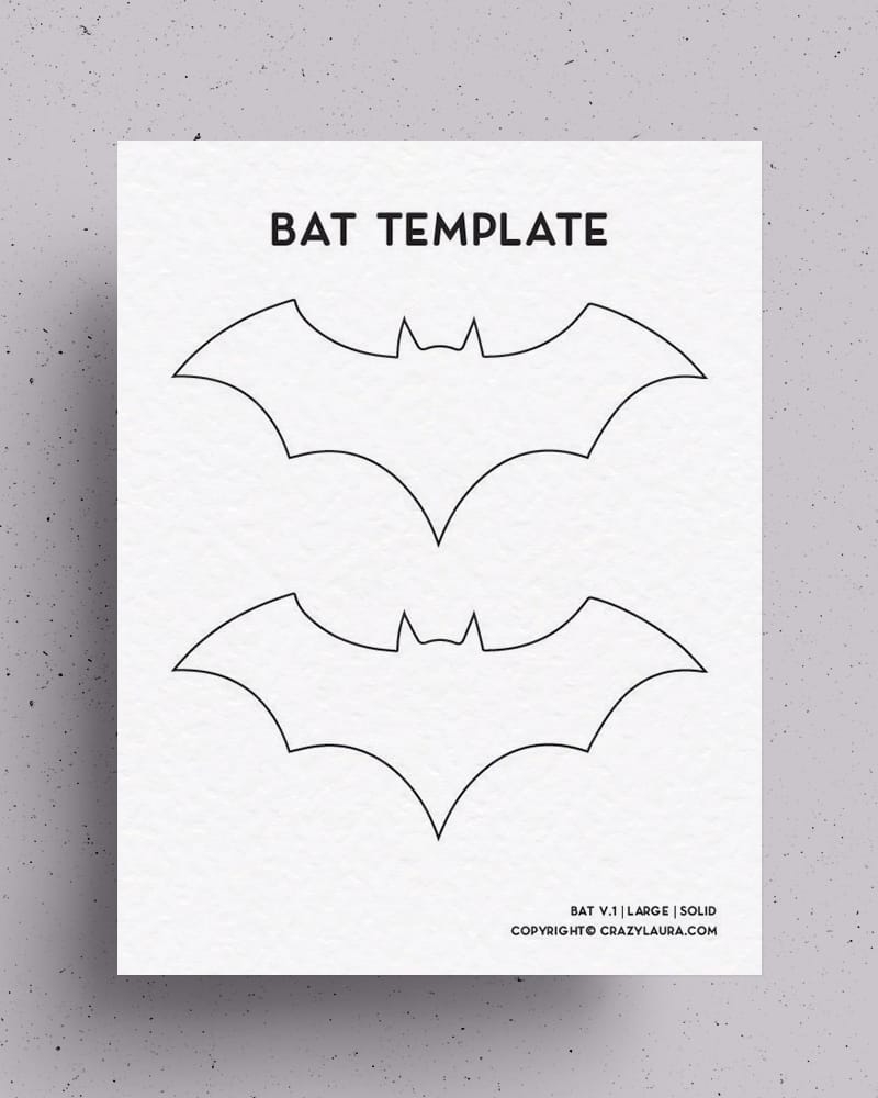 Free Bat Template U0026 Printable Stencils With 4 Shapes Crazy Laura