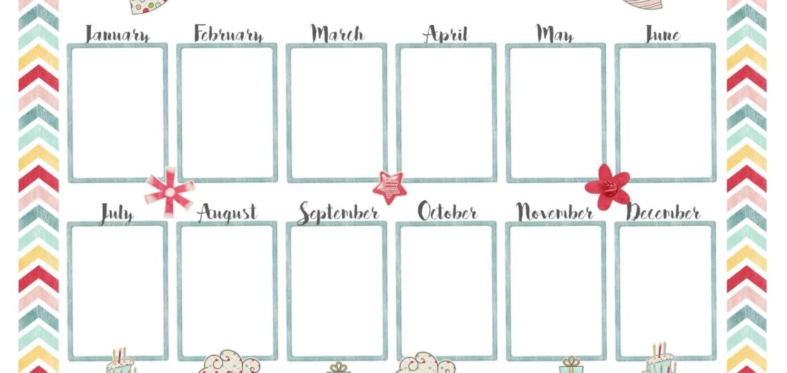 Free Birthday Calendar Template Printable U0026 Customizable