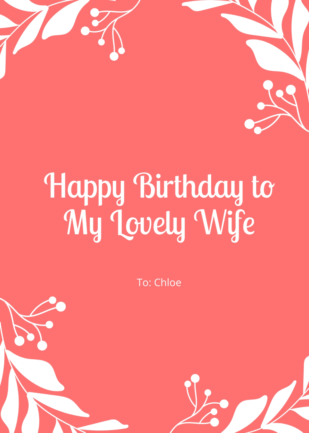 Free Birthday Card For Wife Templates Editable And Printable