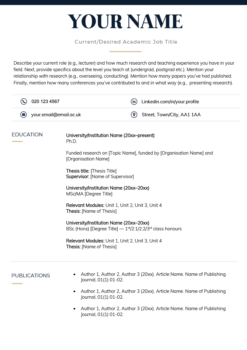 Free Blank CV Template For UK Jobs 3 Downloadable Versions 