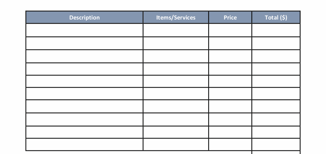 Free Blank Invoice Templates 30 PDF EForms