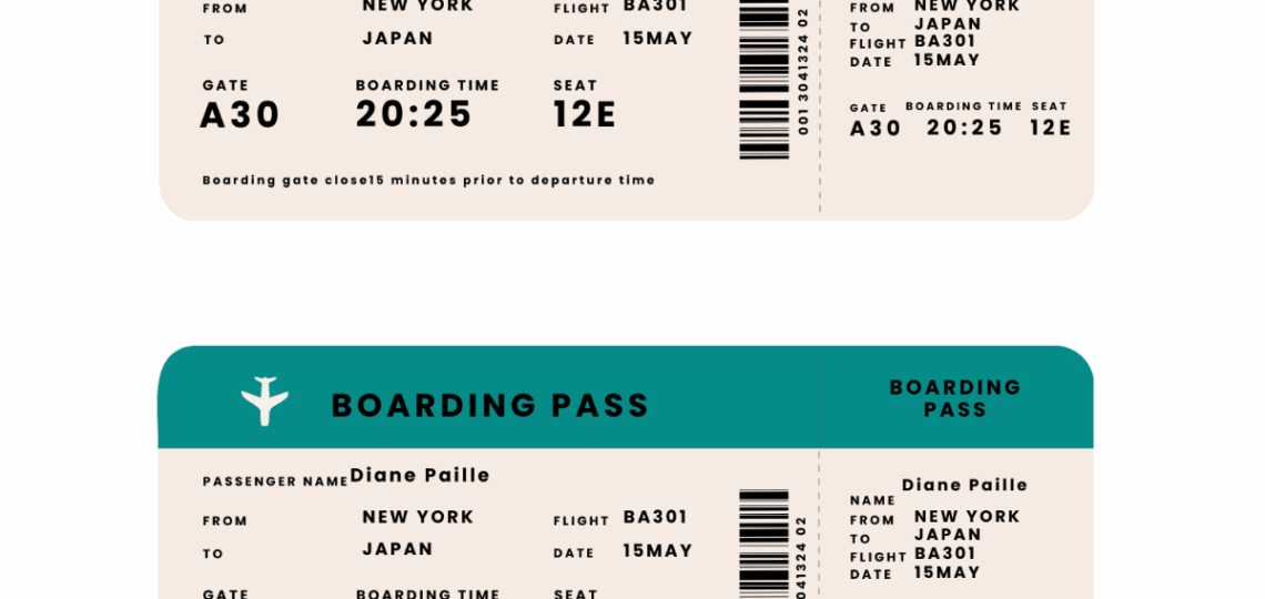 Free Boarding Pass Ticket Templates Editable And Printable