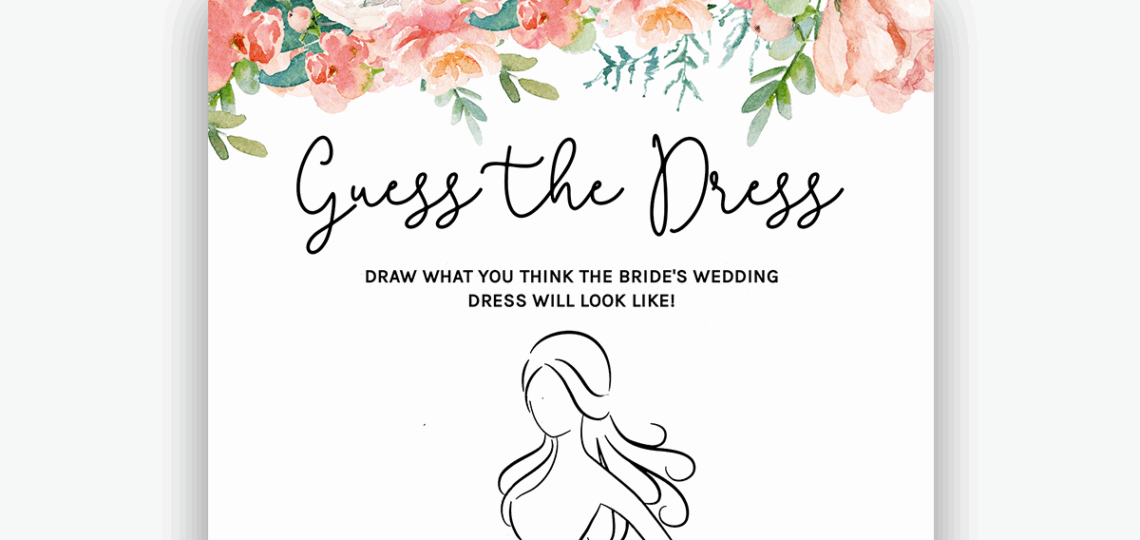 Free Bridal Shower Game Guess The Dress Printable Instant