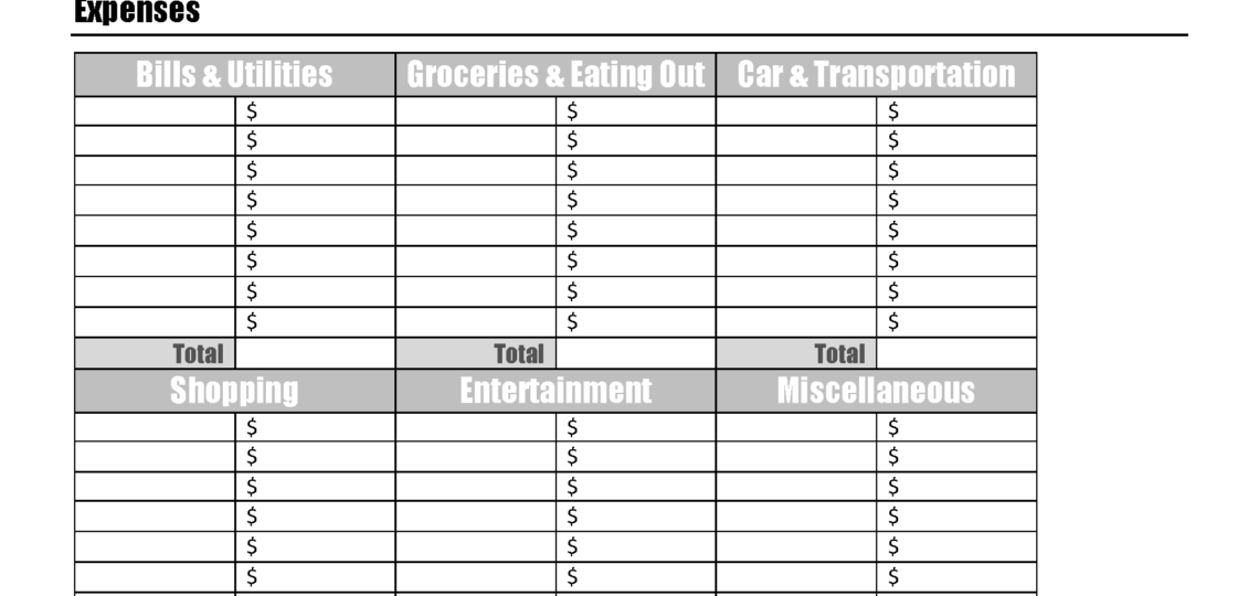 FREE Budget Sheet Template Printable And Editable