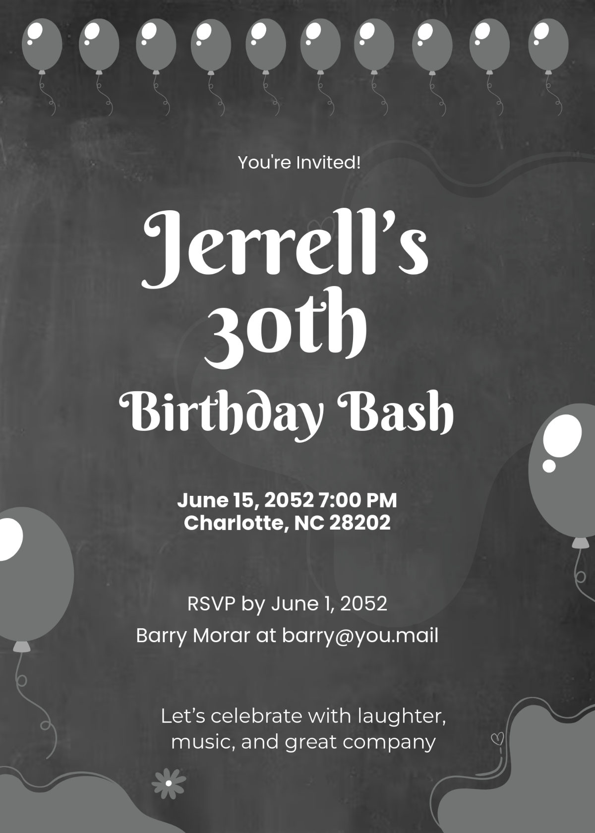 Free Chalkboard Invitation Templates Editable And Printable