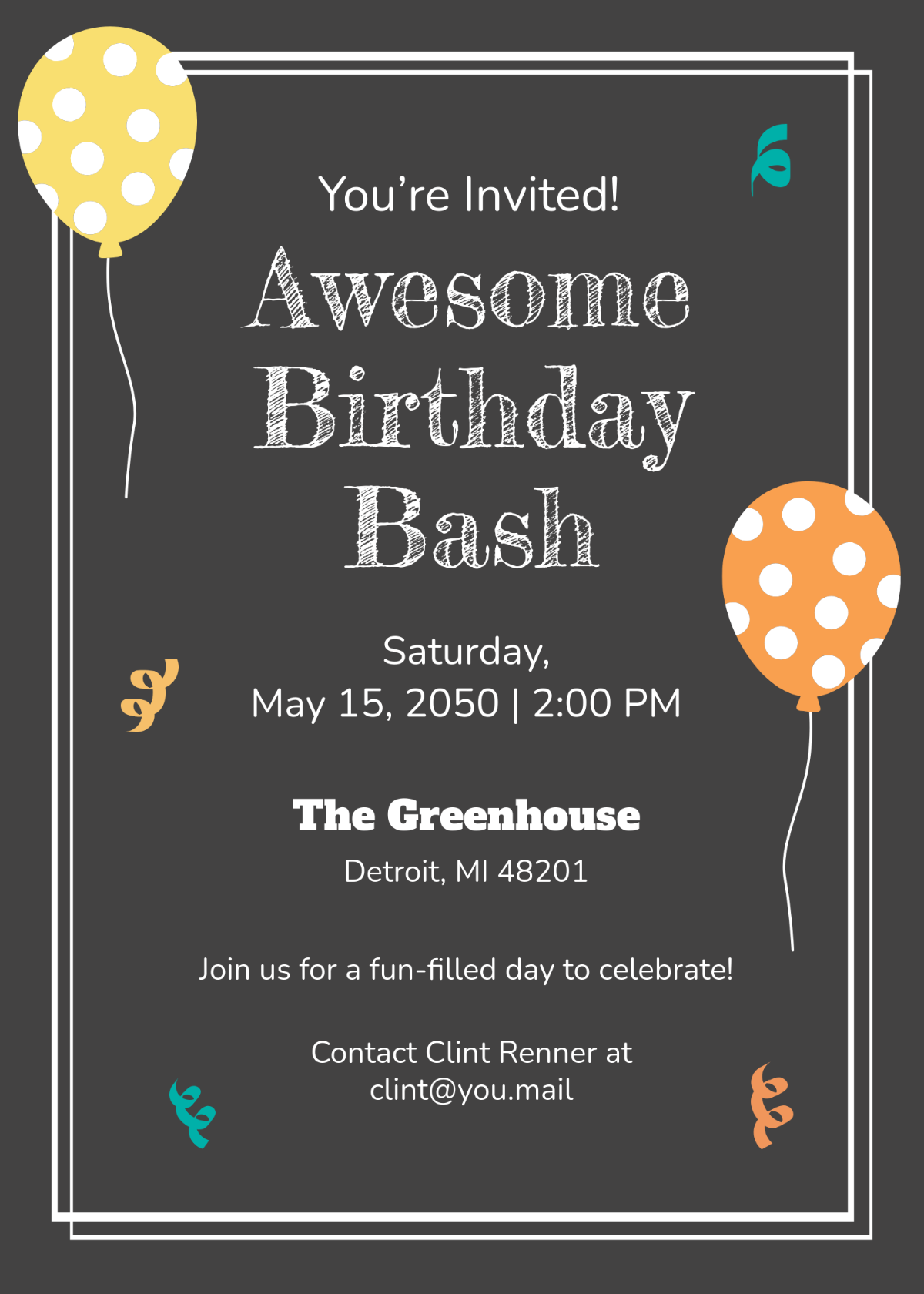 Free Chalkboard Invitation Templates Editable And Printable