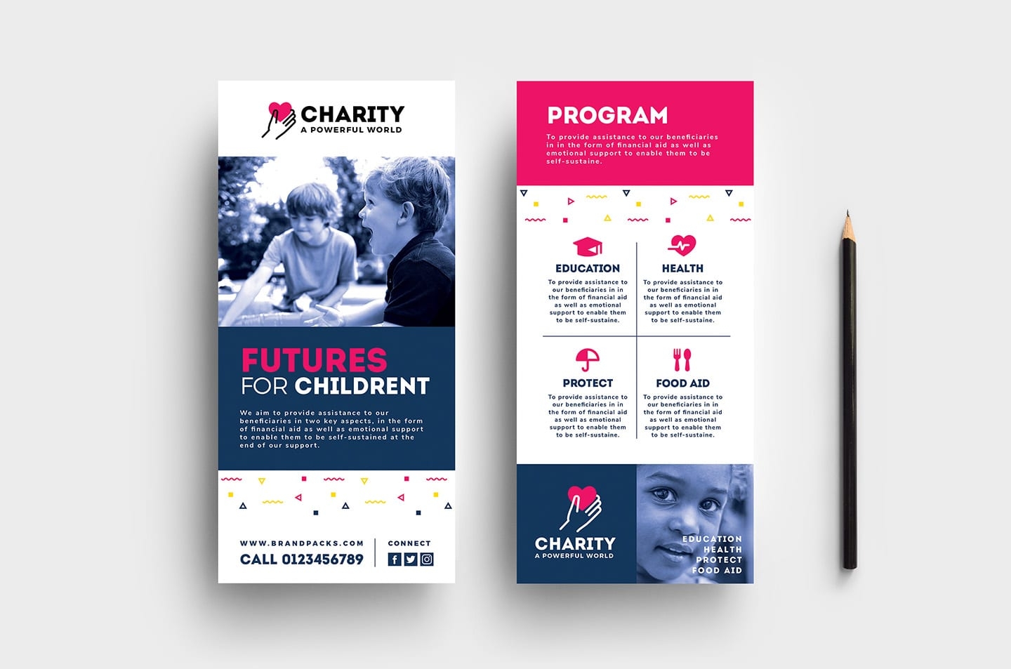 Free Charity Rack Card Template For Photoshop U0026 Illustrator 