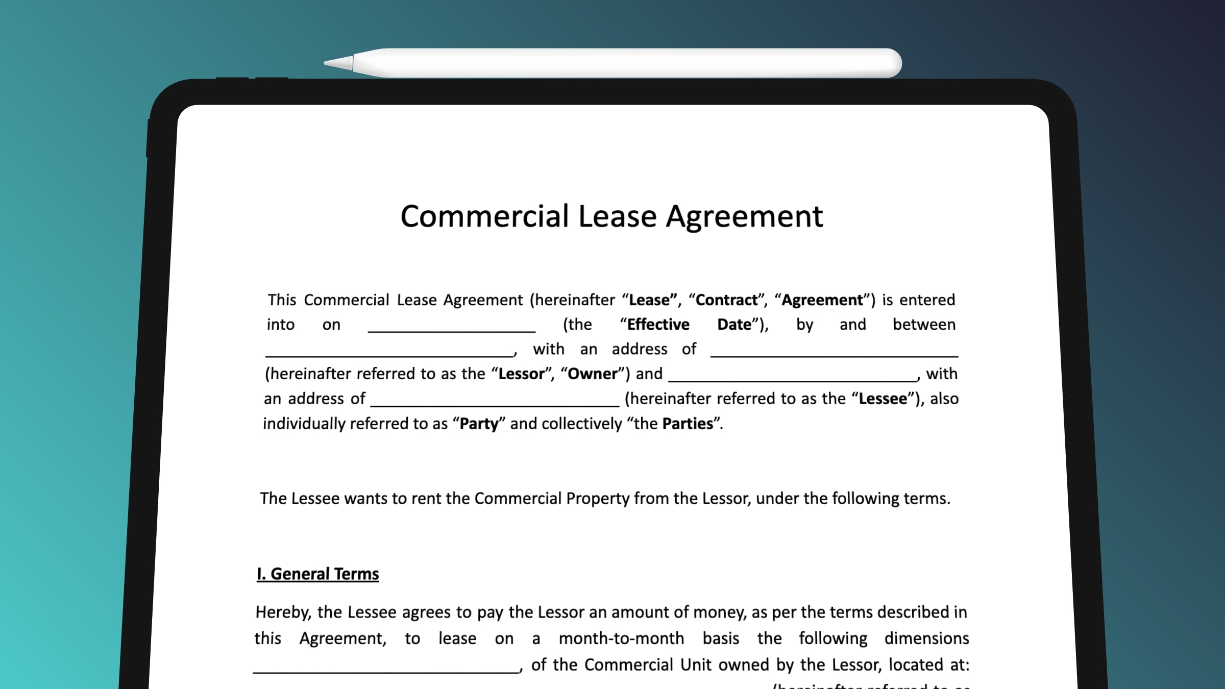 Free Commercial Lease Agreement Template SignHouse