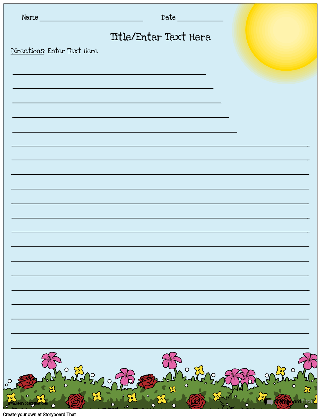 Free Creative Writing Worksheets StoryboardThat