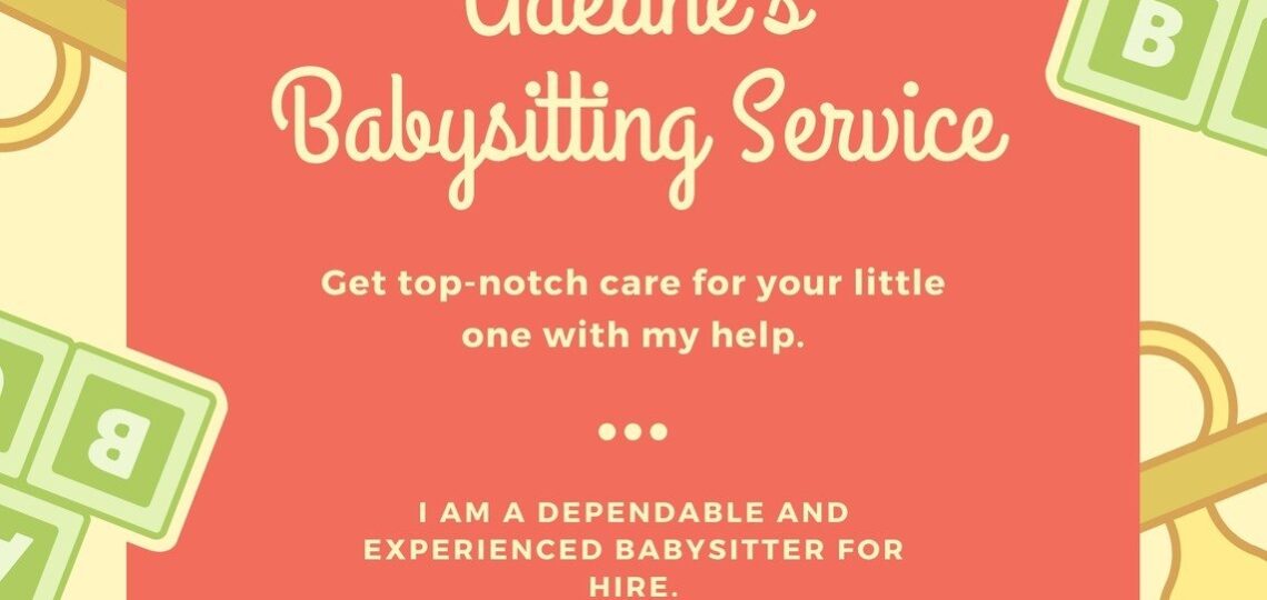 Free Custom Printable Babysitting Flyer Templates Canva