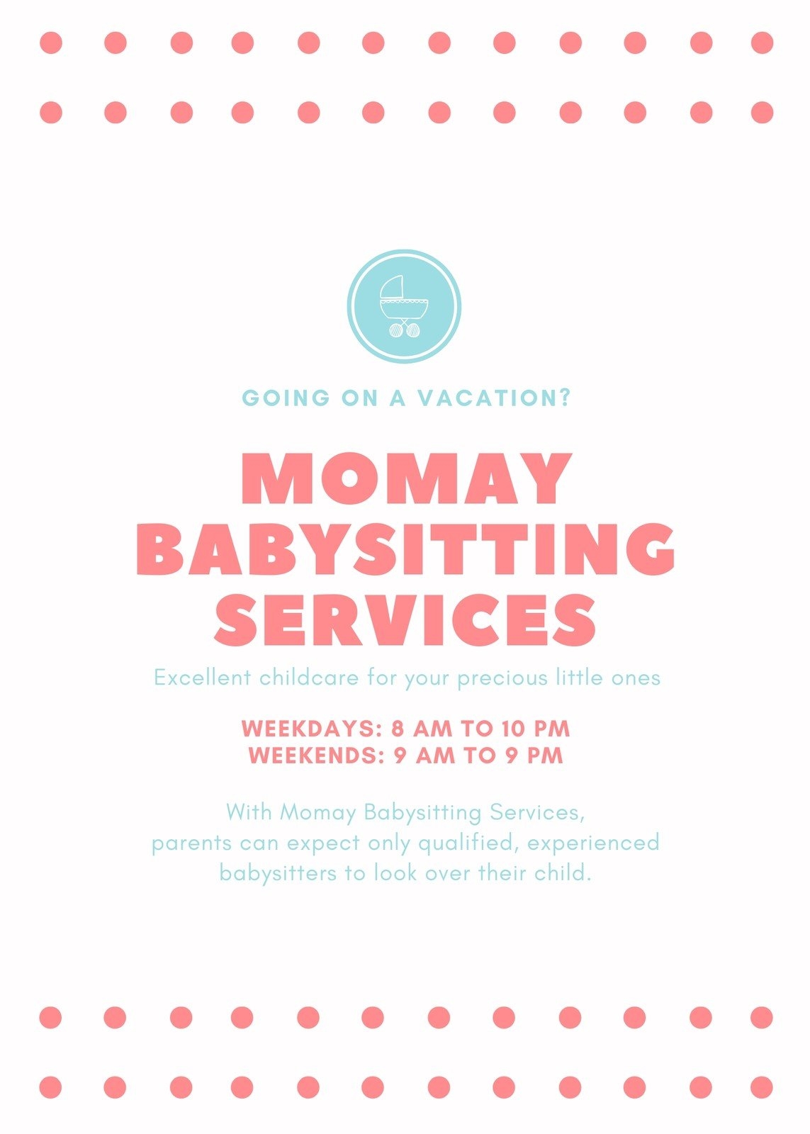 Free Custom Printable Babysitting Flyer Templates Canva