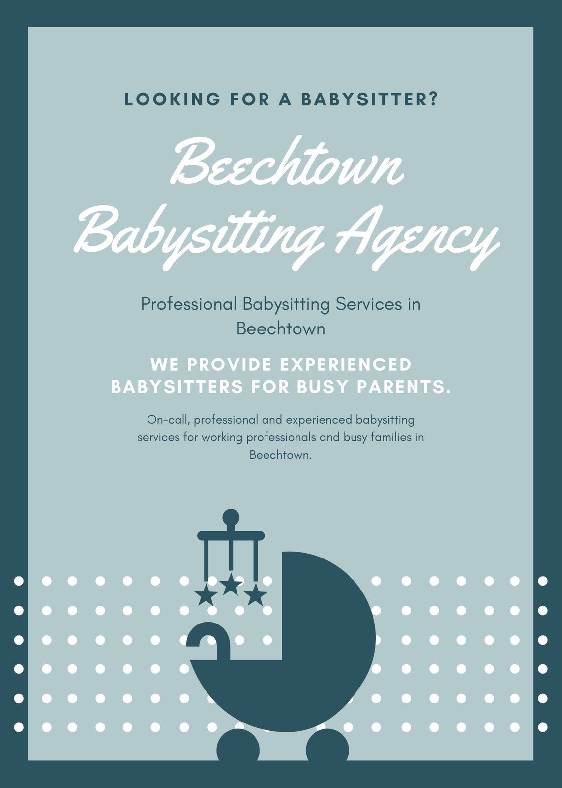 Free Printable Babysitting Flyer Template