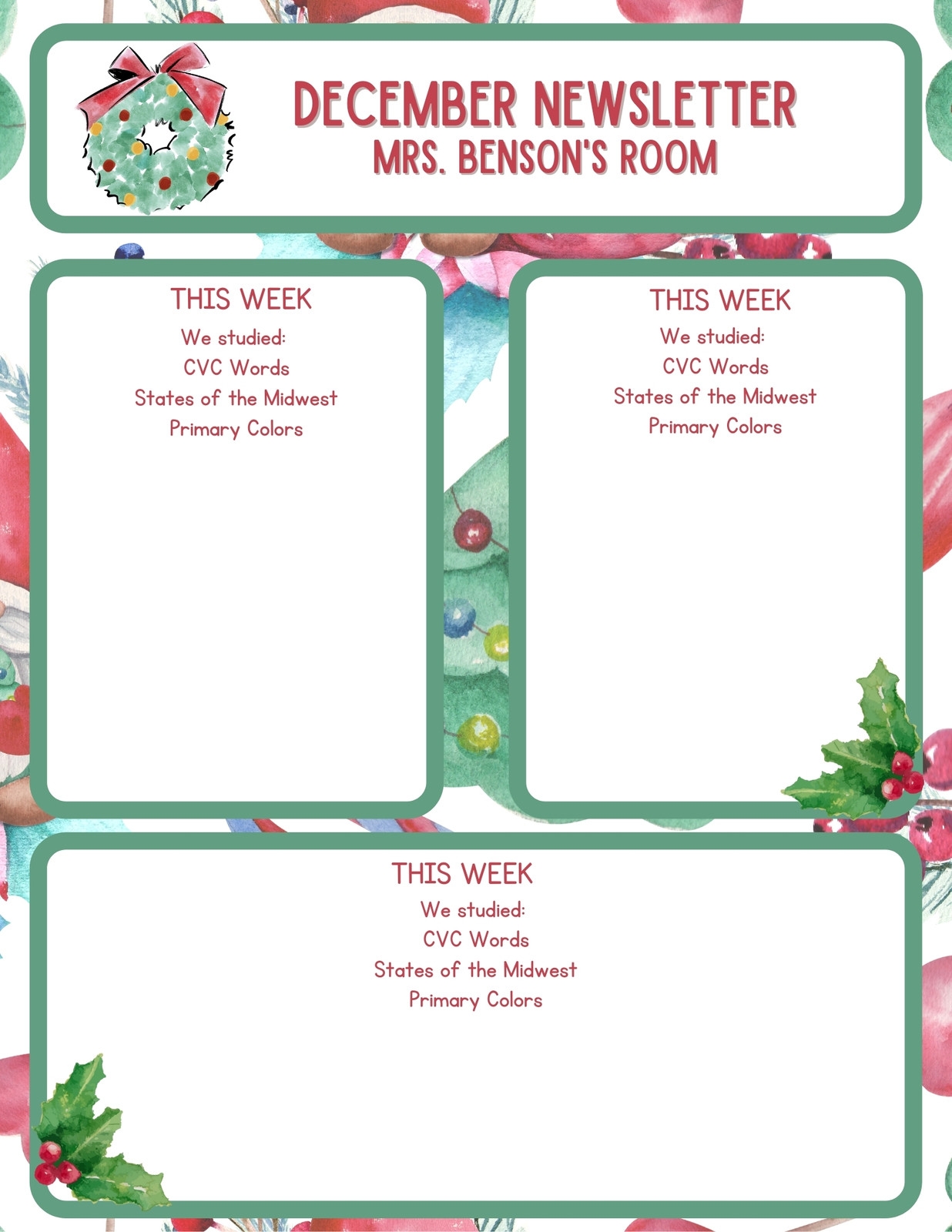 Free Custom Printable Christmas Newsletter Templates Canva