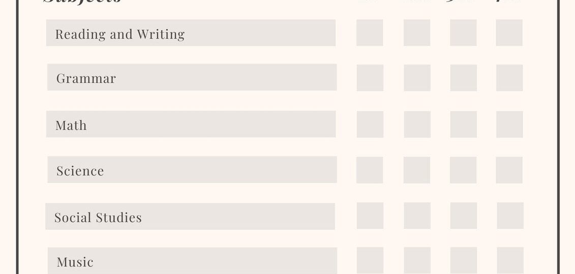 Free Custom Printable Homeschool Report Card Templates Canva