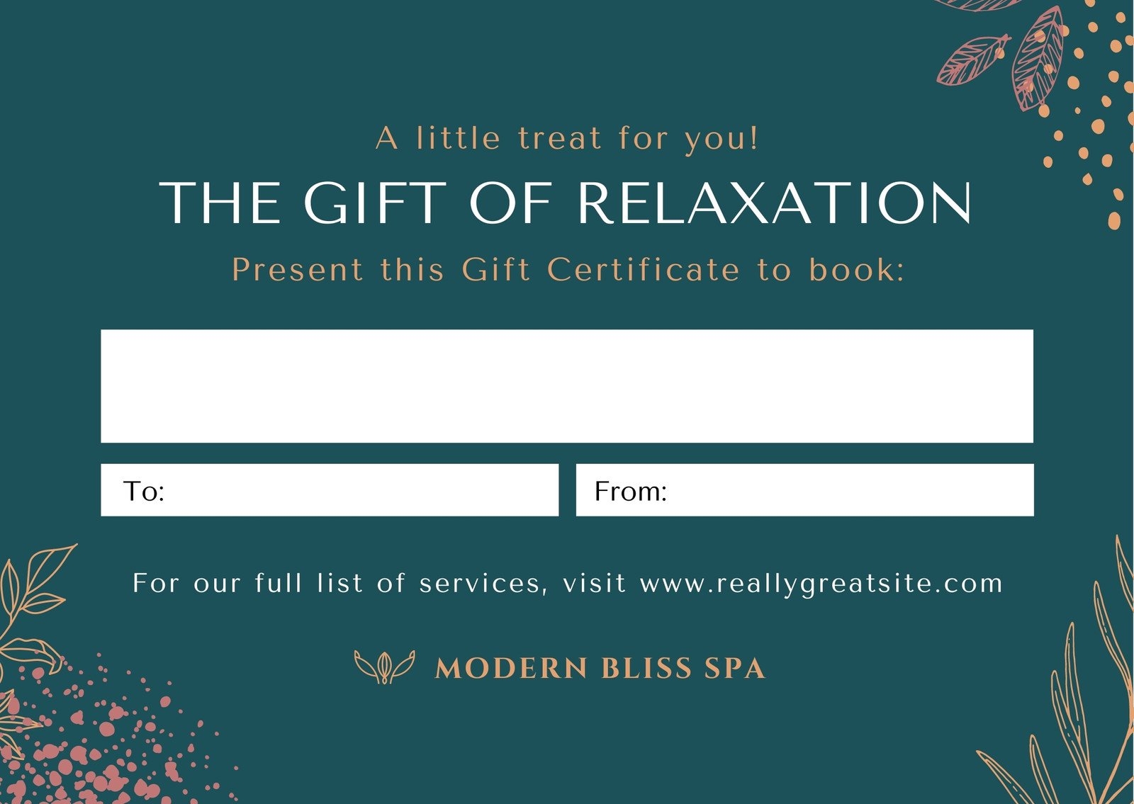 Free Massage Gift Certificate Template Printable