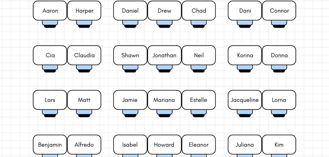 Free Custom Printable Seating Chart Templates Canva