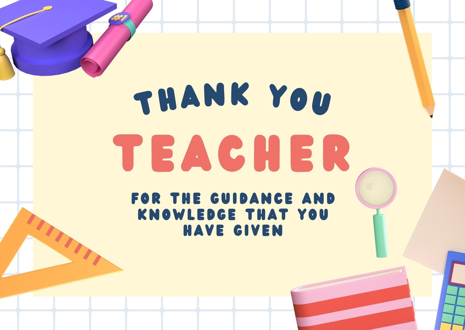 Free Custom Printable Teacher Thank You Card Templates Canva Free Custom Printable Teacher Thank You Card Templates Canva