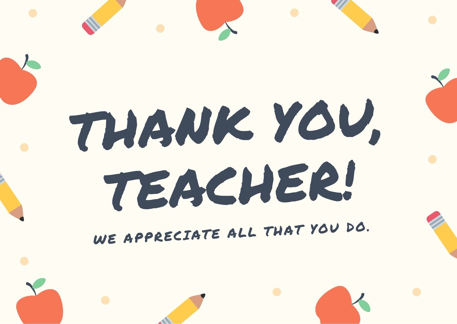 Free Custom Printable Teacher Thank You Card Templates Canva Free Custom Printable Teacher Thank You Card Templates Canva