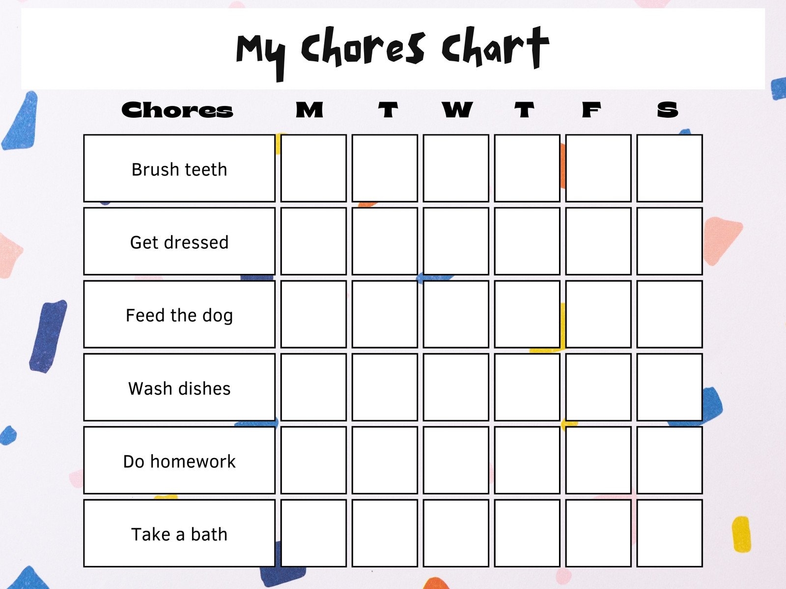 Free Customizable Chore Chart Templates To Print Canva Free Customizable Chore Chart Templates To Print Canva